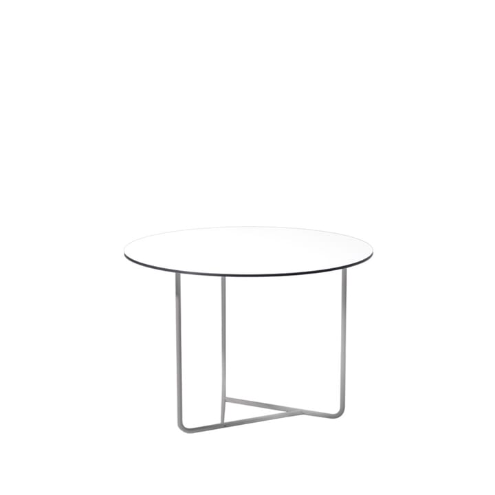 Tavolino Tellus - bianco, struttura cromata, alt. 44 cm, prof. 64 cm - SMD Design