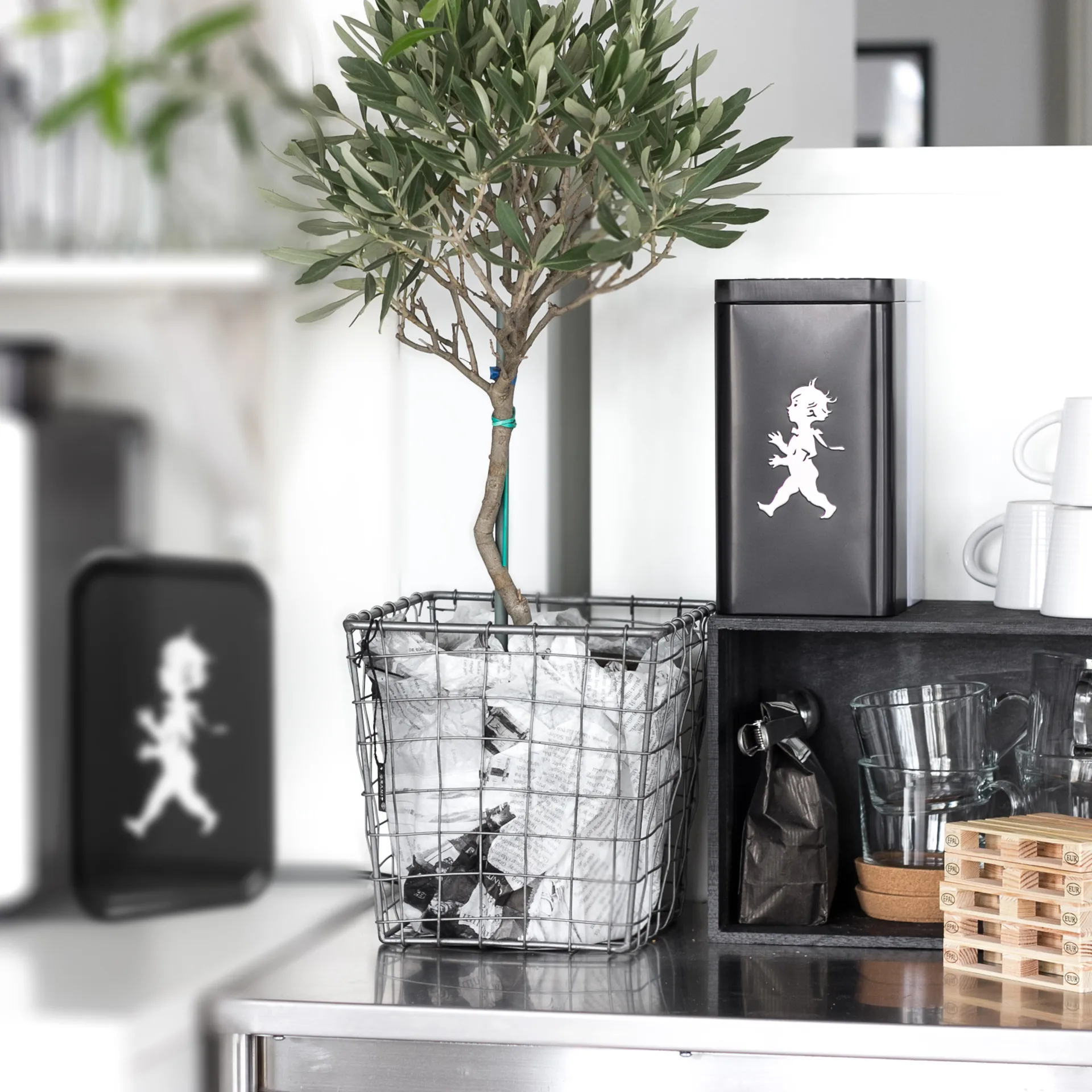 Barattolo per il caffè Solstickan 20.5 cm, Nero opaco Solstickan Design