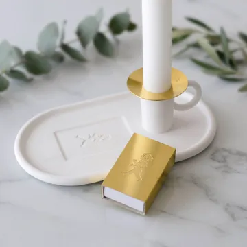Candeliere da camera con astuccio per fiammiferi - Bianco - Solstickan Design