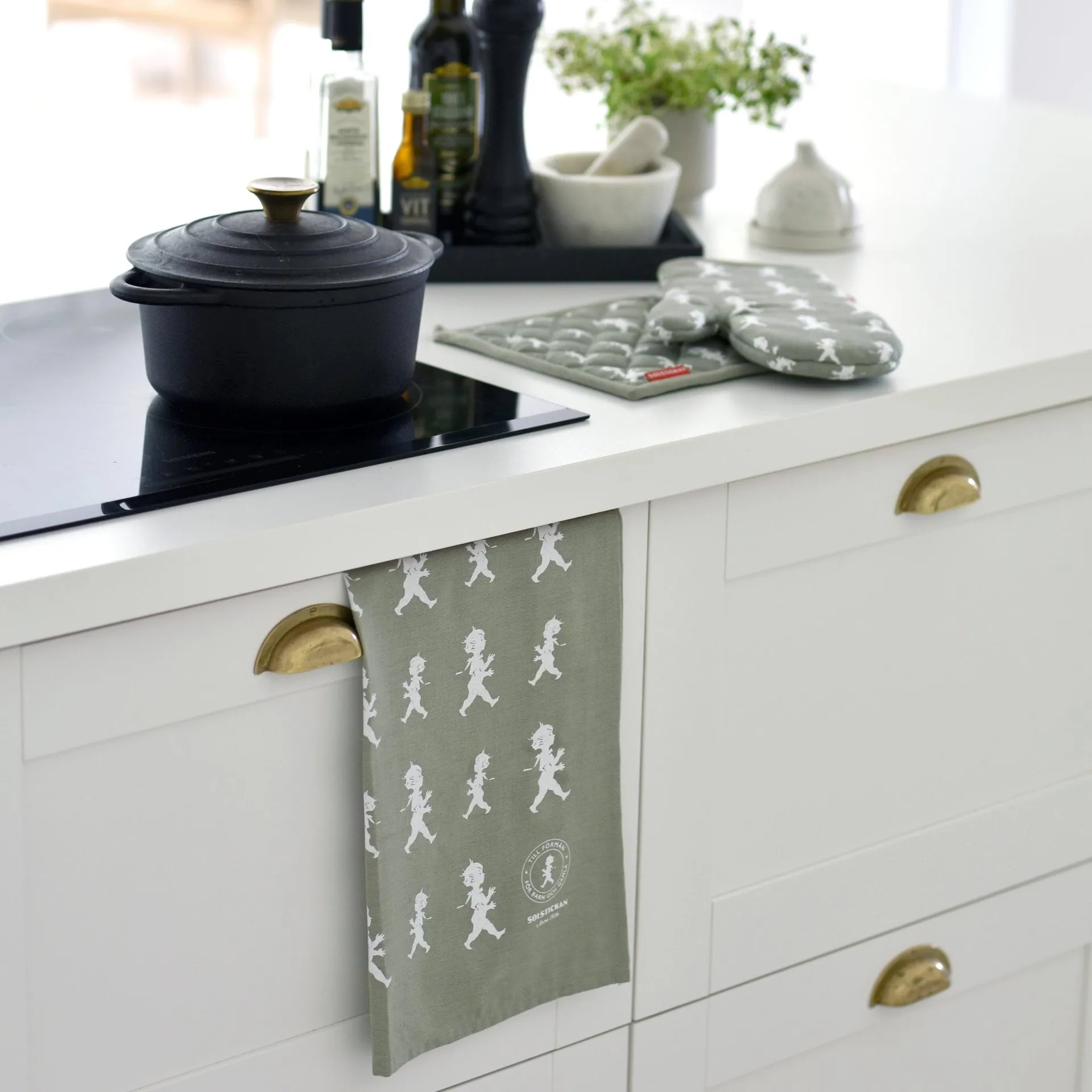 Canovaccio Solstickan 50x70 cm, Verde-bianco Solstickan Design