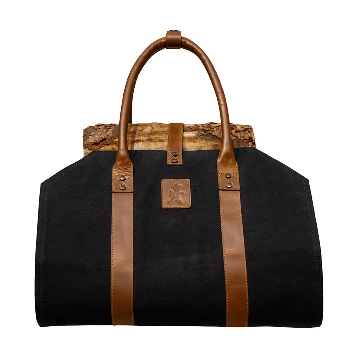 Cesto portalegna in canvas - Nero - Solstickan Design