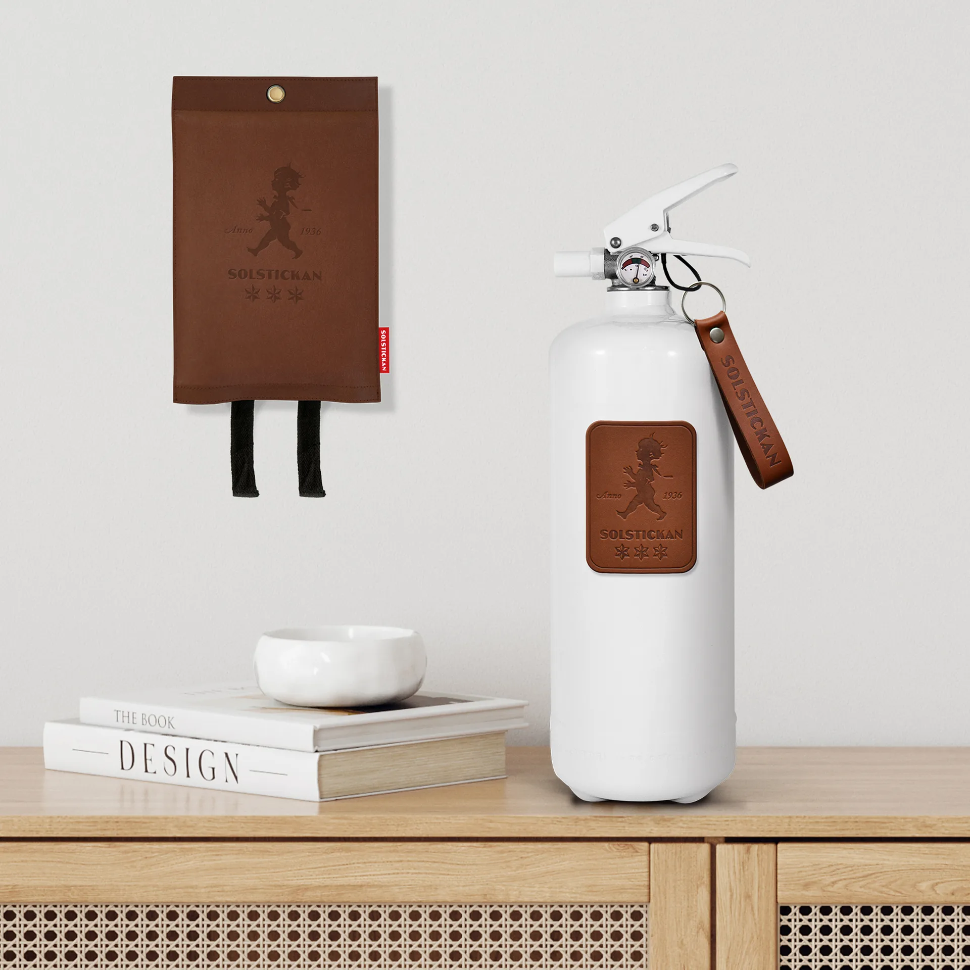 Coperta antincendio in pelle Solstickan 120x120 cm, Pelle scura Solstickan Design