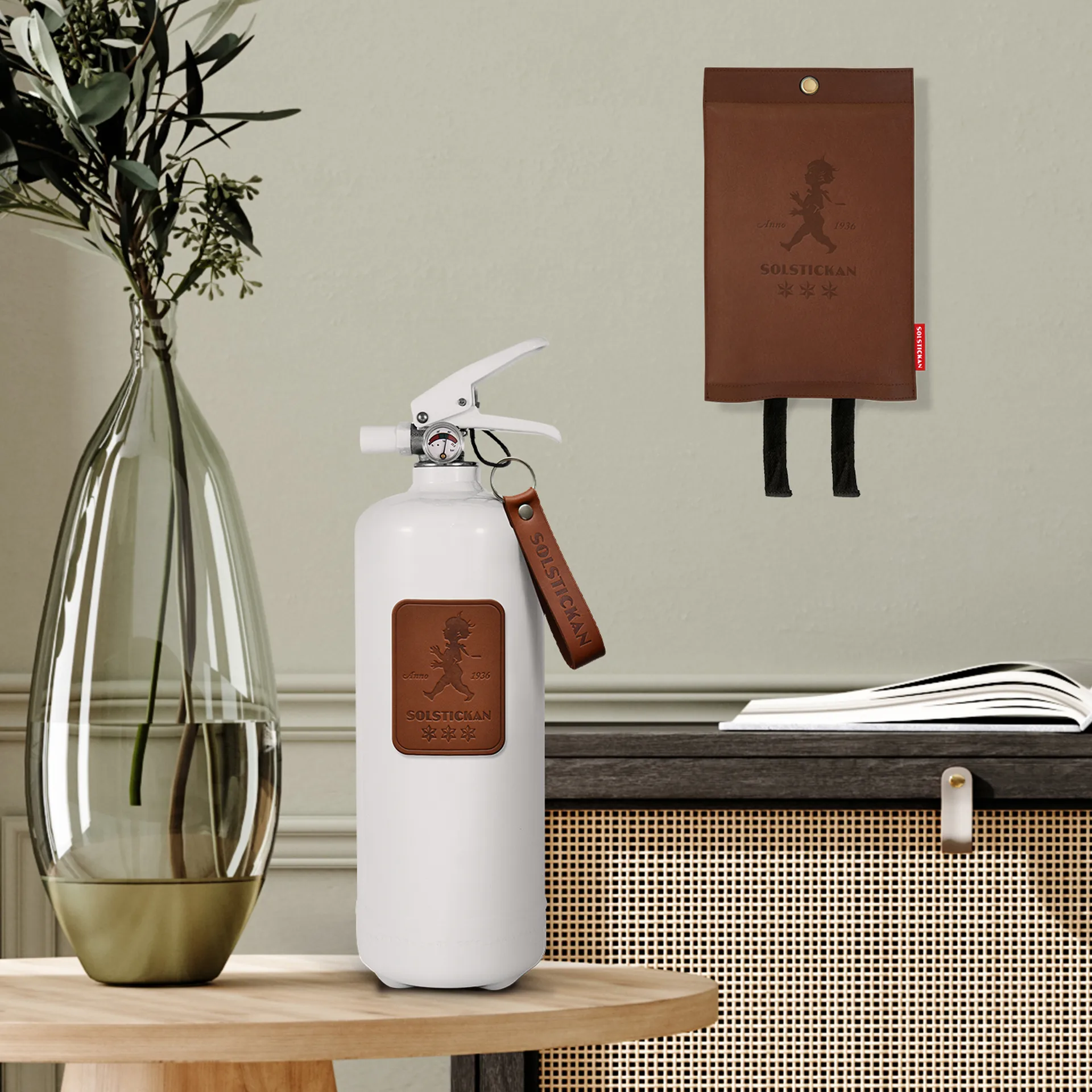 Coperta antincendio in pelle Solstickan 120x120 cm, Pelle scura Solstickan Design