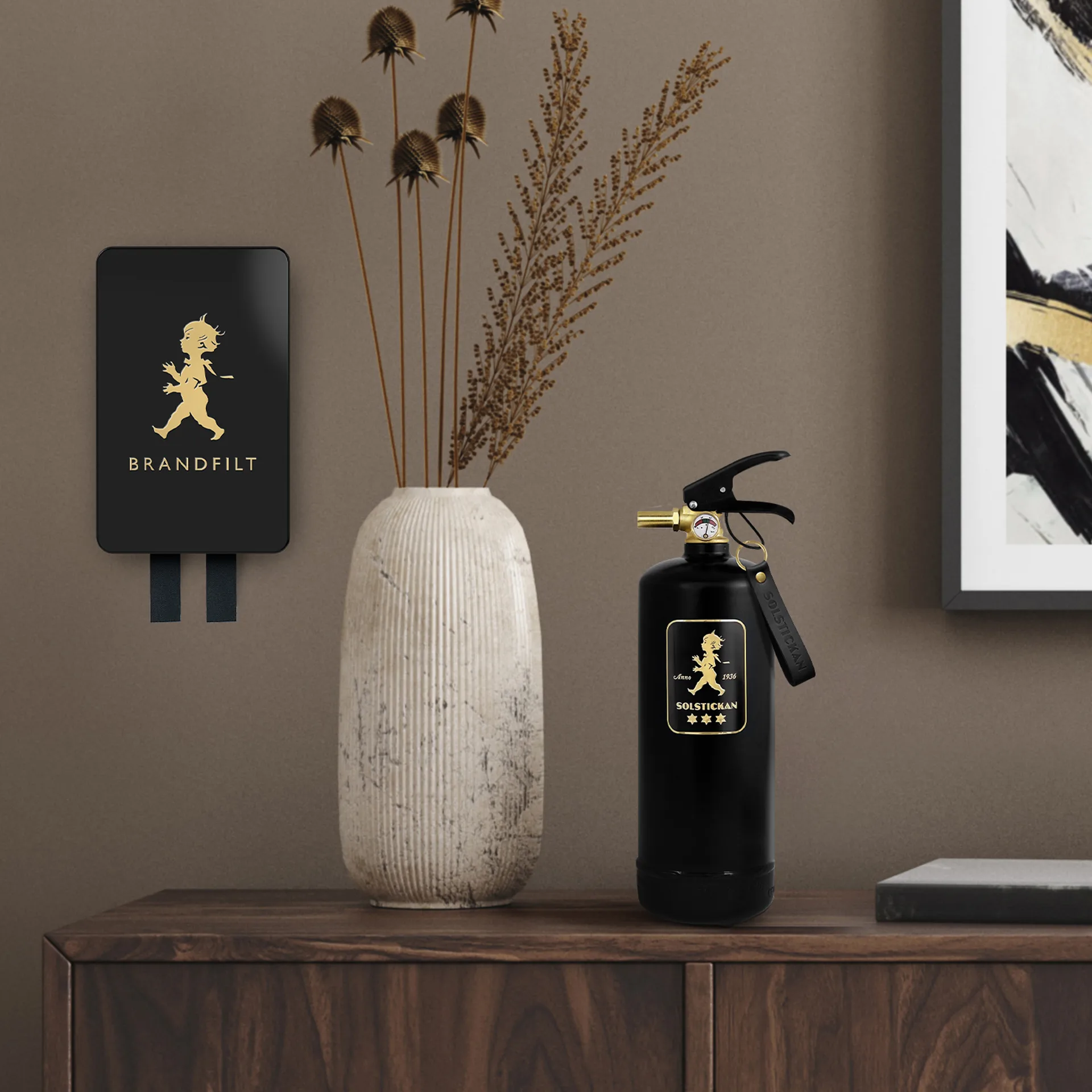 Coperta antincendio Solstickan 120x120 cm 2023, Nero-oro Solstickan Design