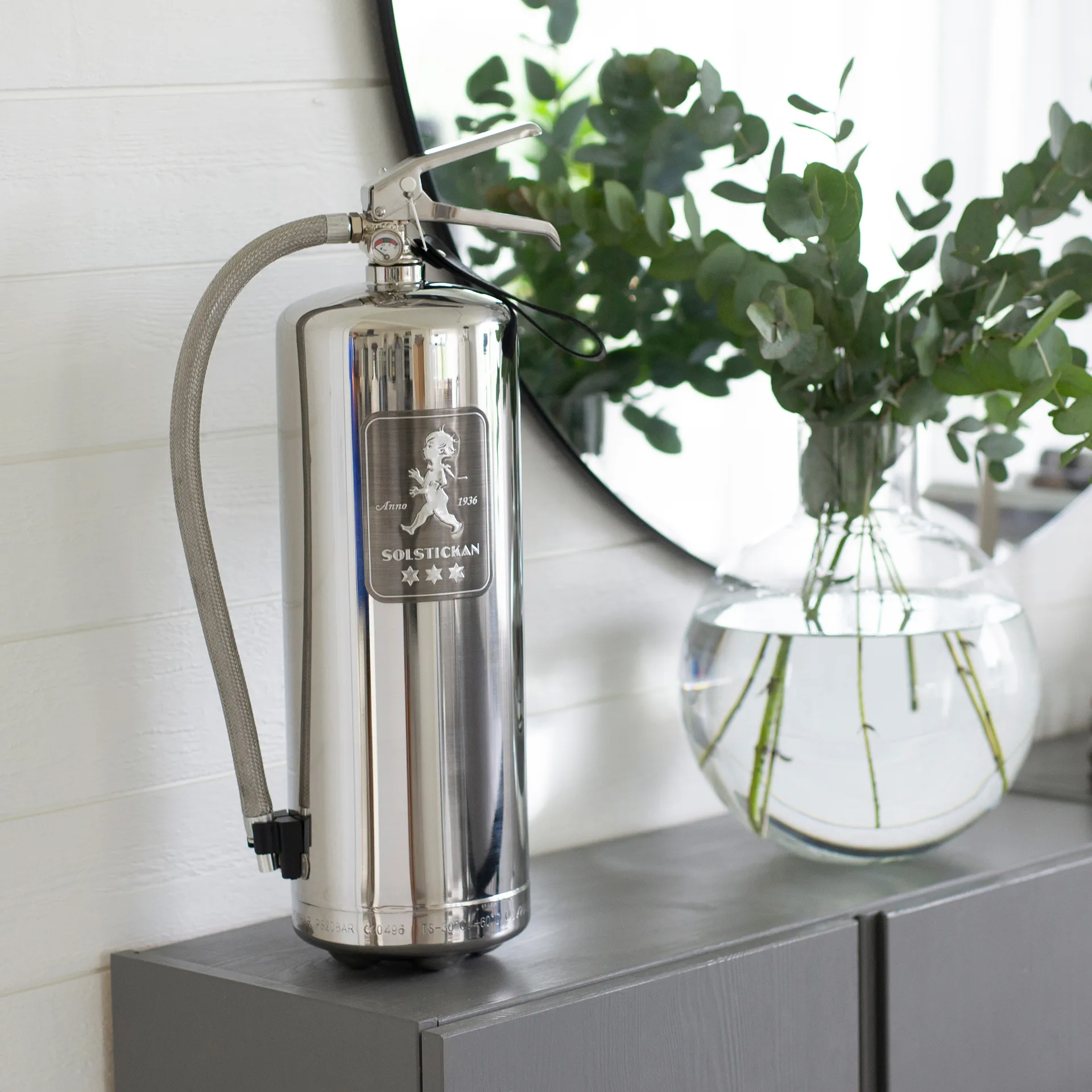 Estintore Solstickan 6 kg, Edizione Design in acciaio Solstickan Design