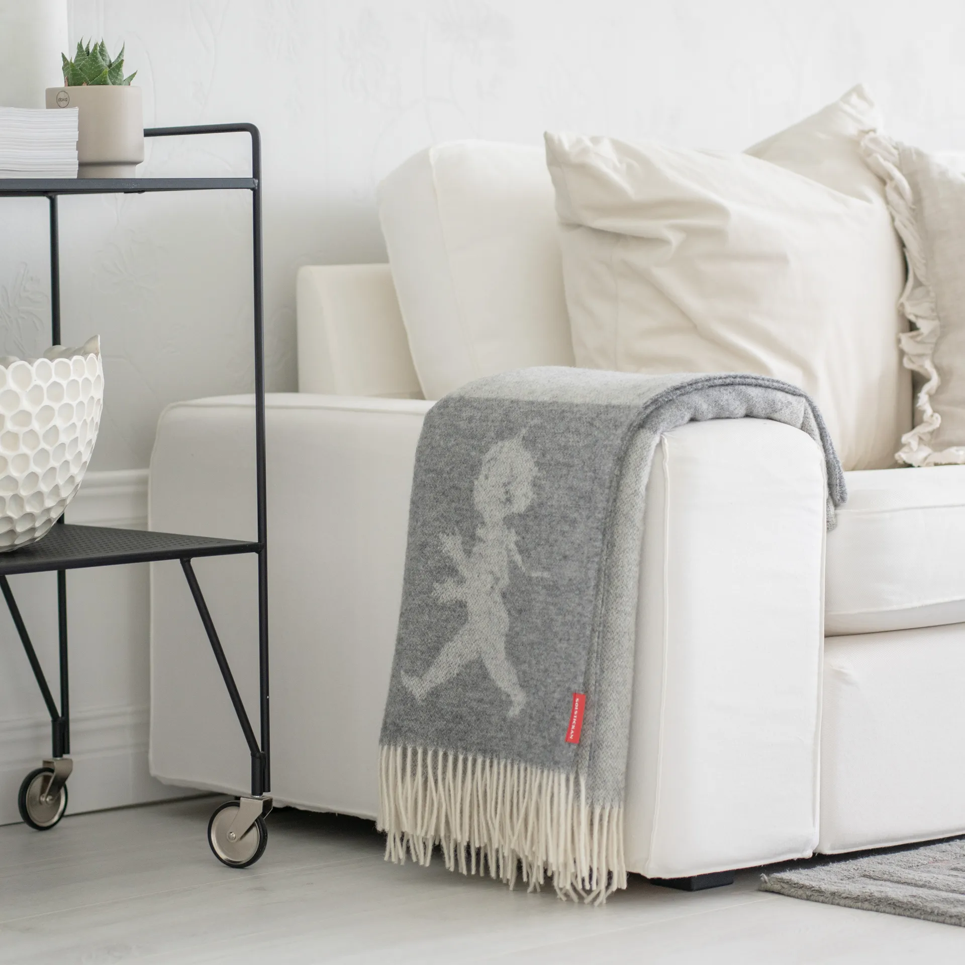 Plaid in lana merino Solstickan 130x170 cm, Grigio chiaro Solstickan Design