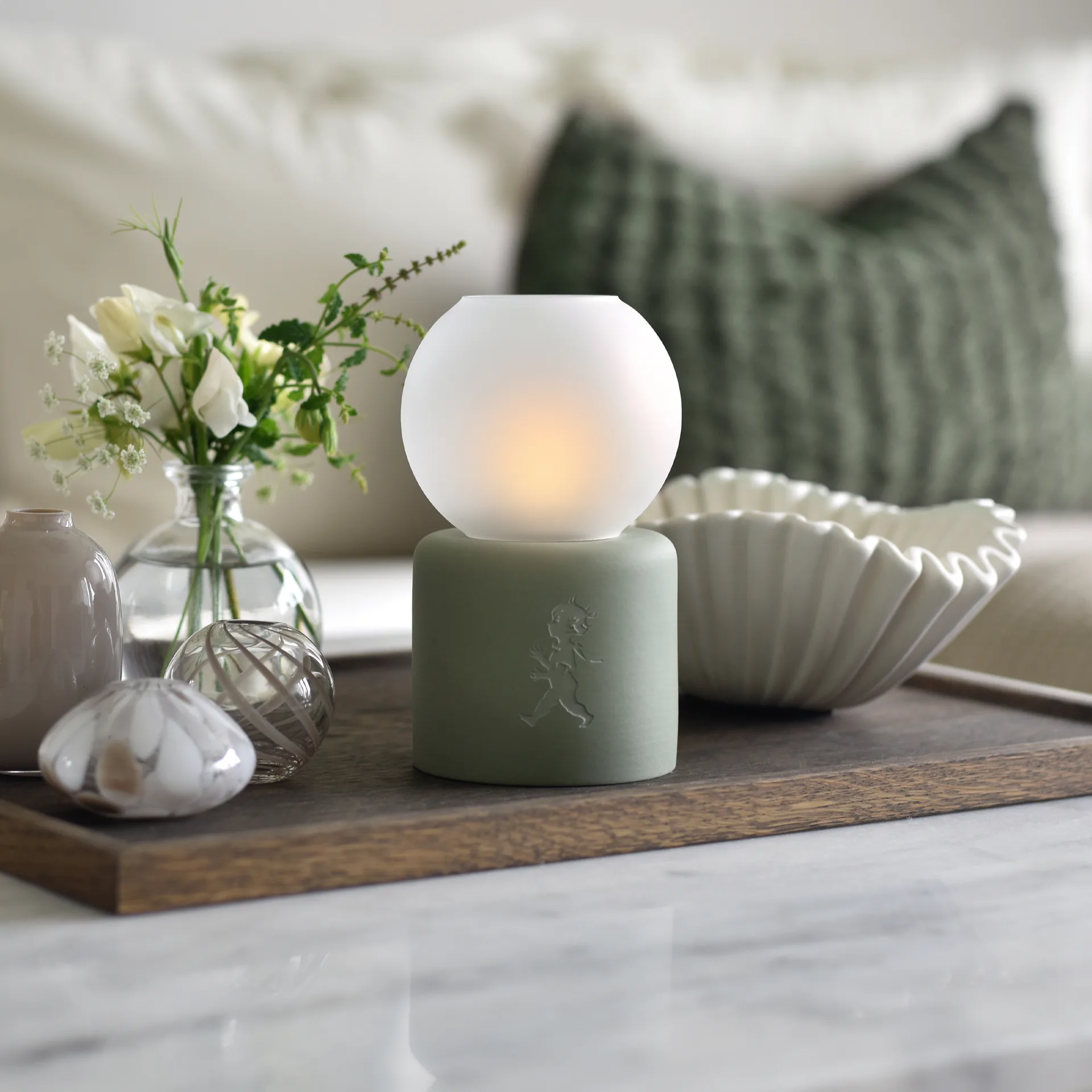 Portacandela Globe Ø9,5x17 cm, Verde Solstickan Design