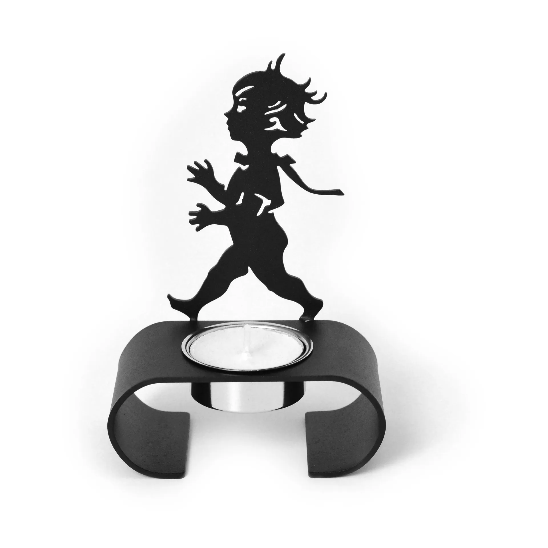 Portacandele Silhuett 9,3x13,3 cm, Nero Solstickan Design