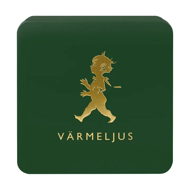 Scatola per candeline tealight Solstickan 21x21 cm - Verde-oro - Solstickan Design