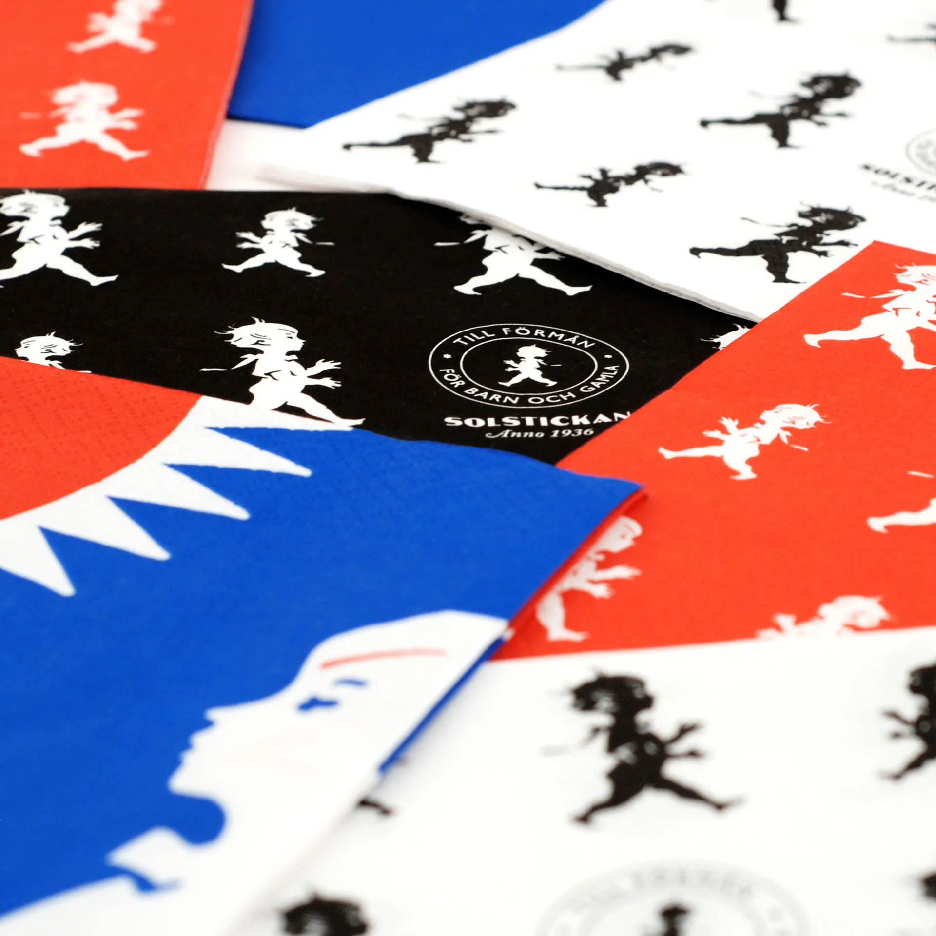 Tovagliolo Solstickan 33x33 cm, confezione da 20, Nero Solstickan Design