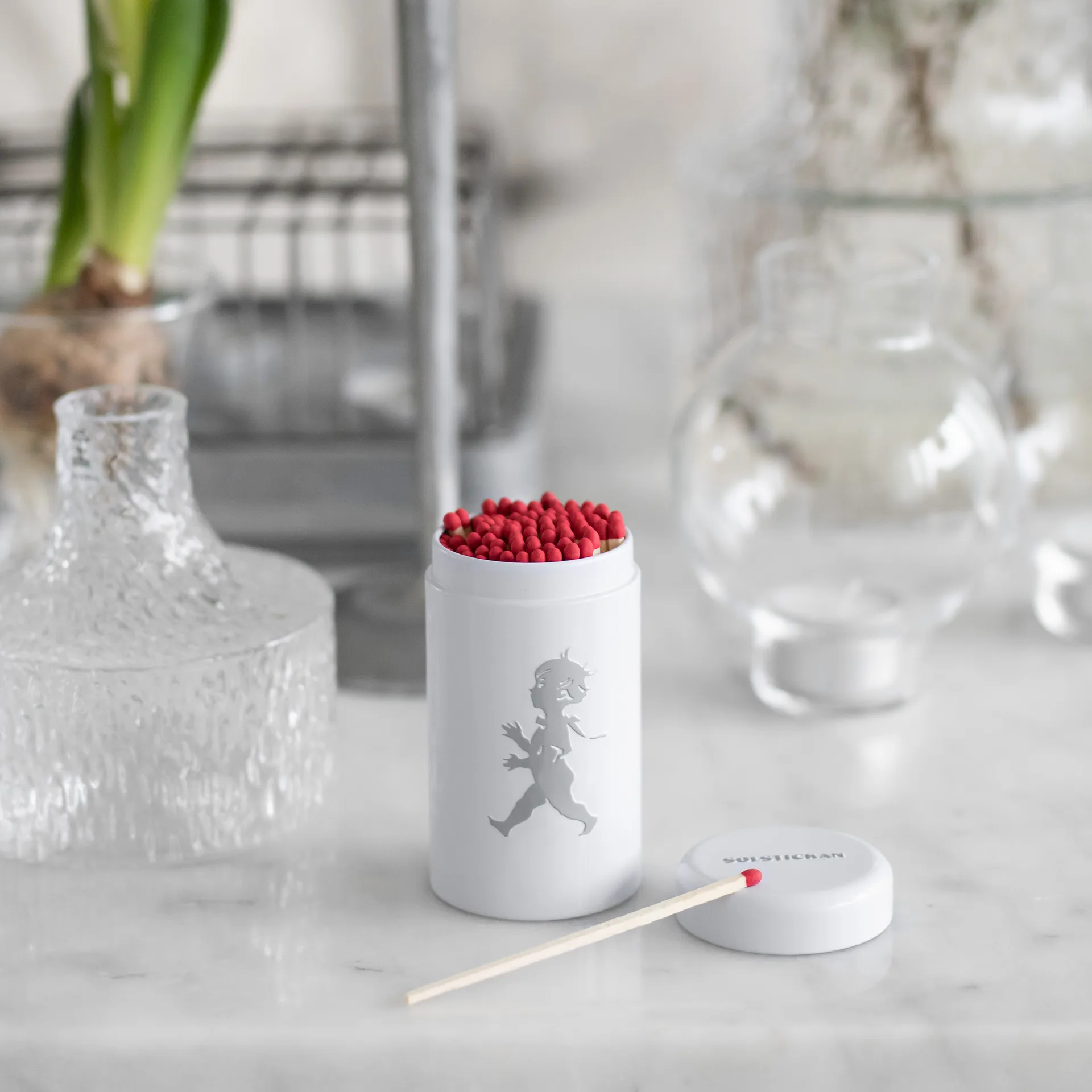 Tubo di fiammiferi Solstickan, 100 pezzi, Bianco Solstickan Design