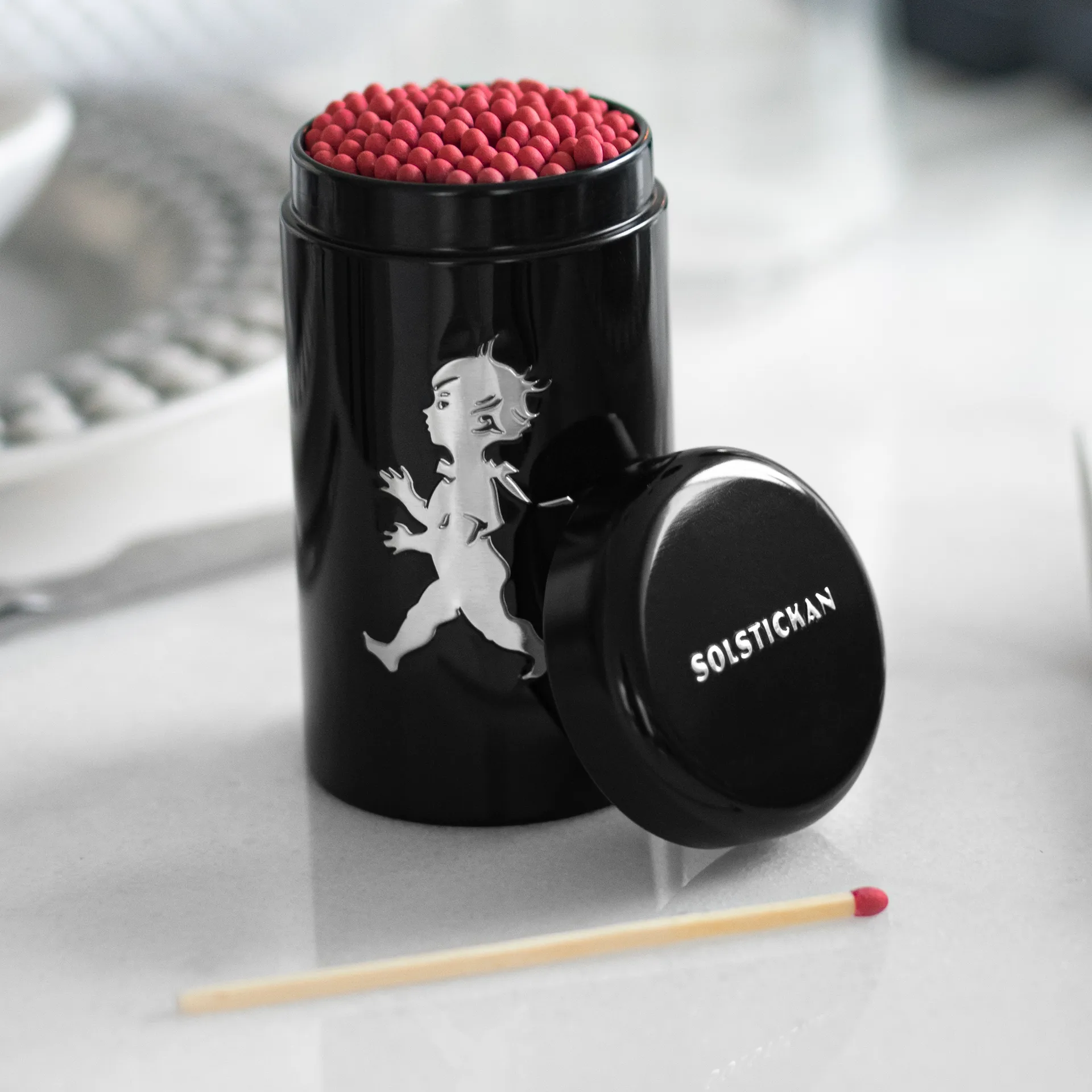 Tubo di fiammiferi Solstickan, 100 pezzi, Nero Solstickan Design