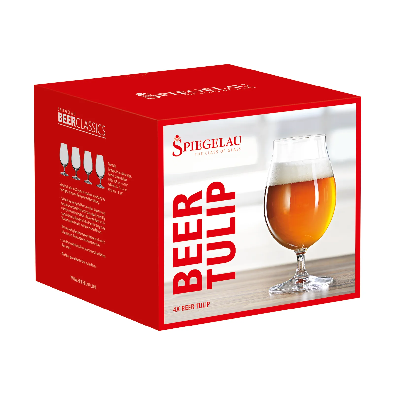 Bicchiere Beer Classics Tulip 44 cl confezione da 4, trasparente Spiegelau