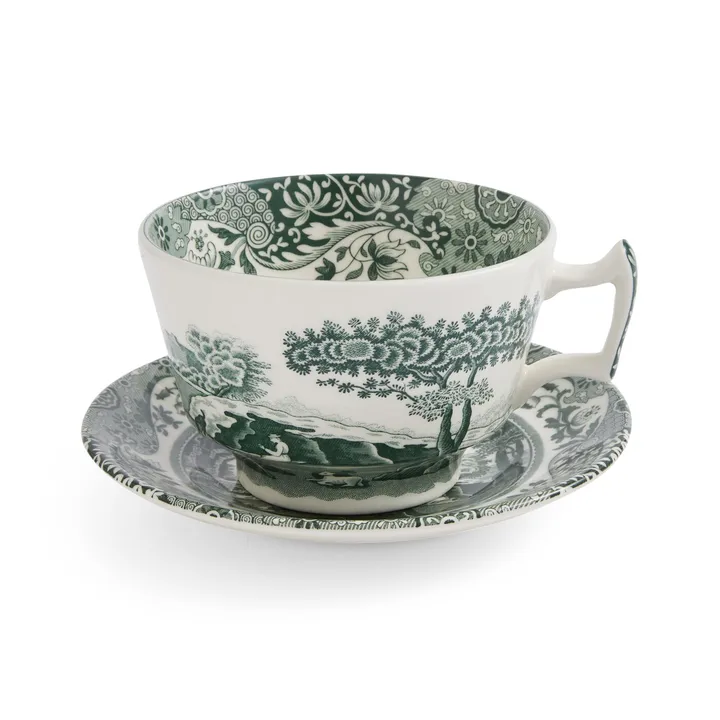 Heritage Green Italian tazza con piattino - Verde, colazione, 0,28 L - Spode