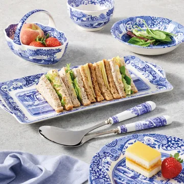 Posate da insalata Blue Italian, 2 pezzi - Ceramica, acciaio inox - Spode