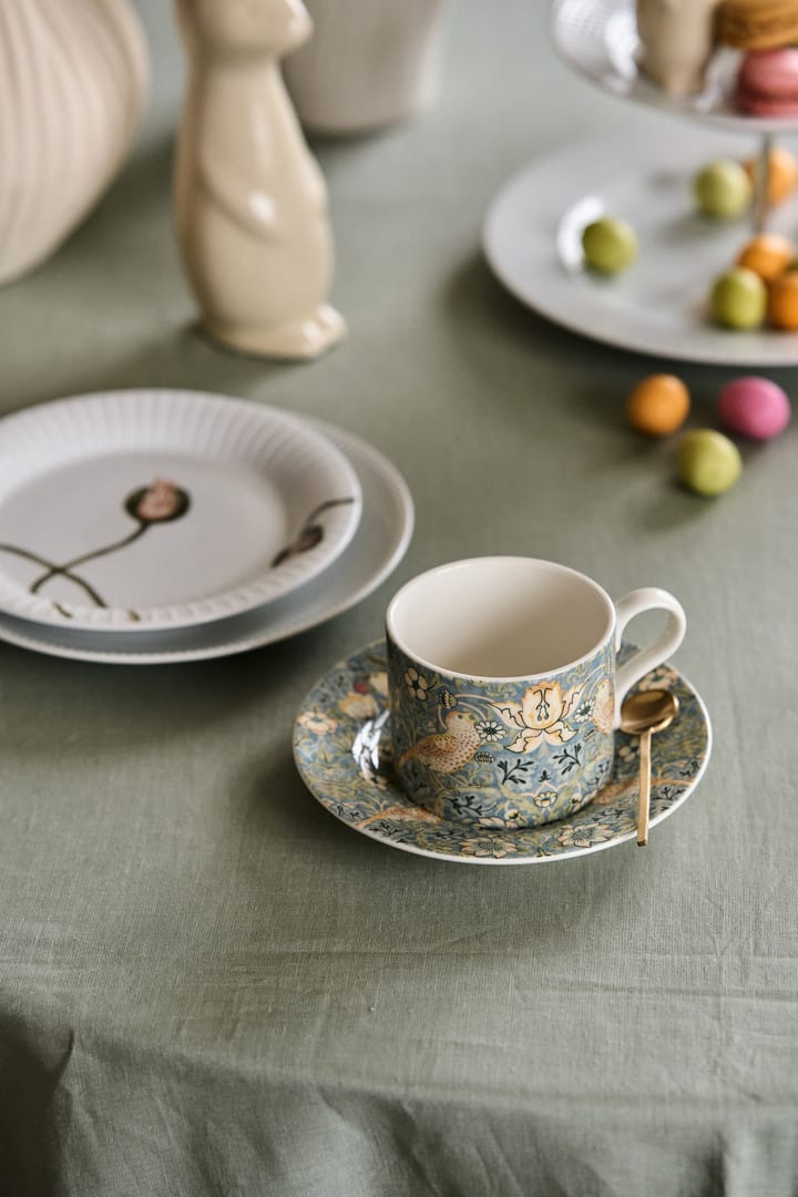 Tazza da tè con piattino Strawberry Thief 28 cl, Multicolore Spode