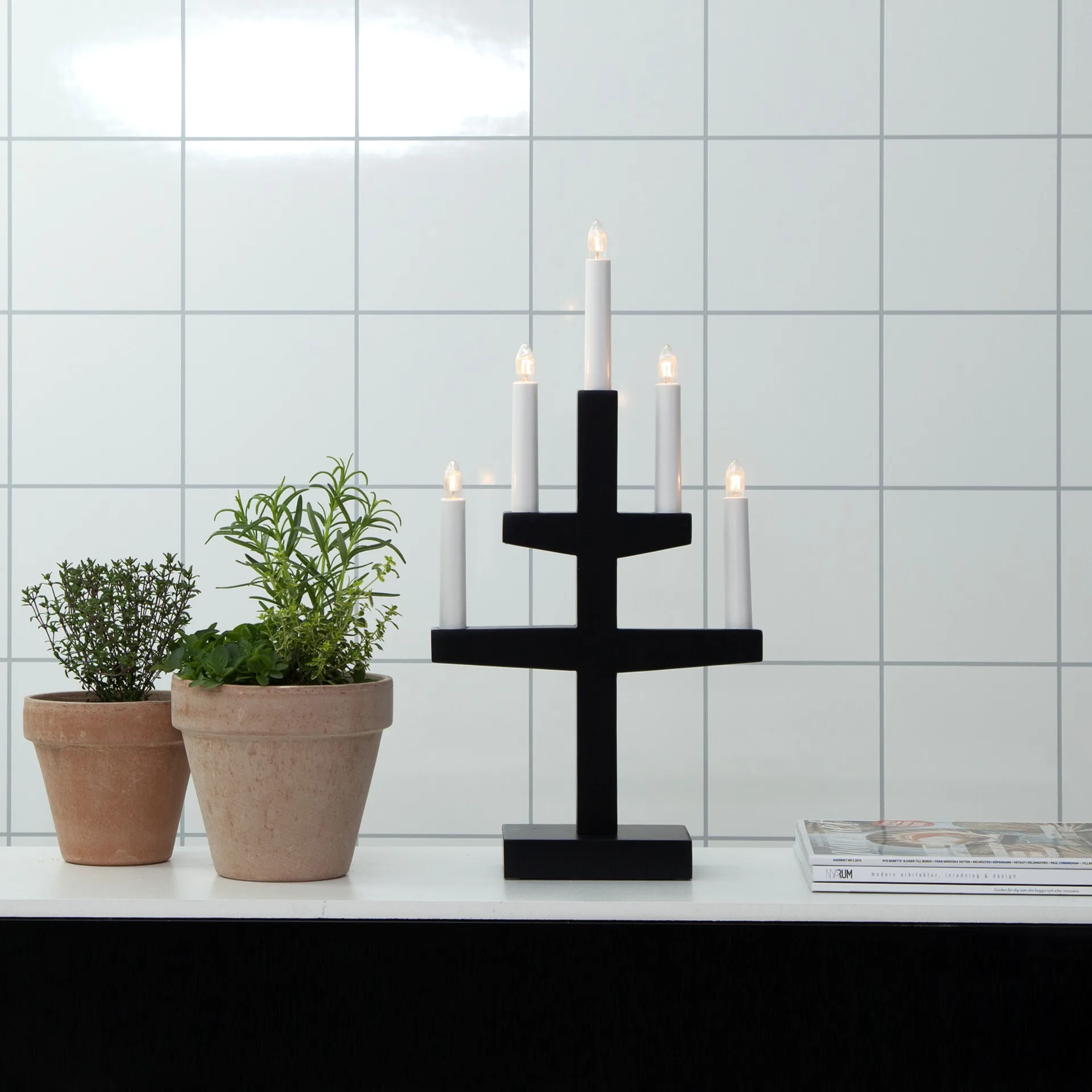 Arco di candele dell'Avvento Trapp 46 cm, Nero Star Trading