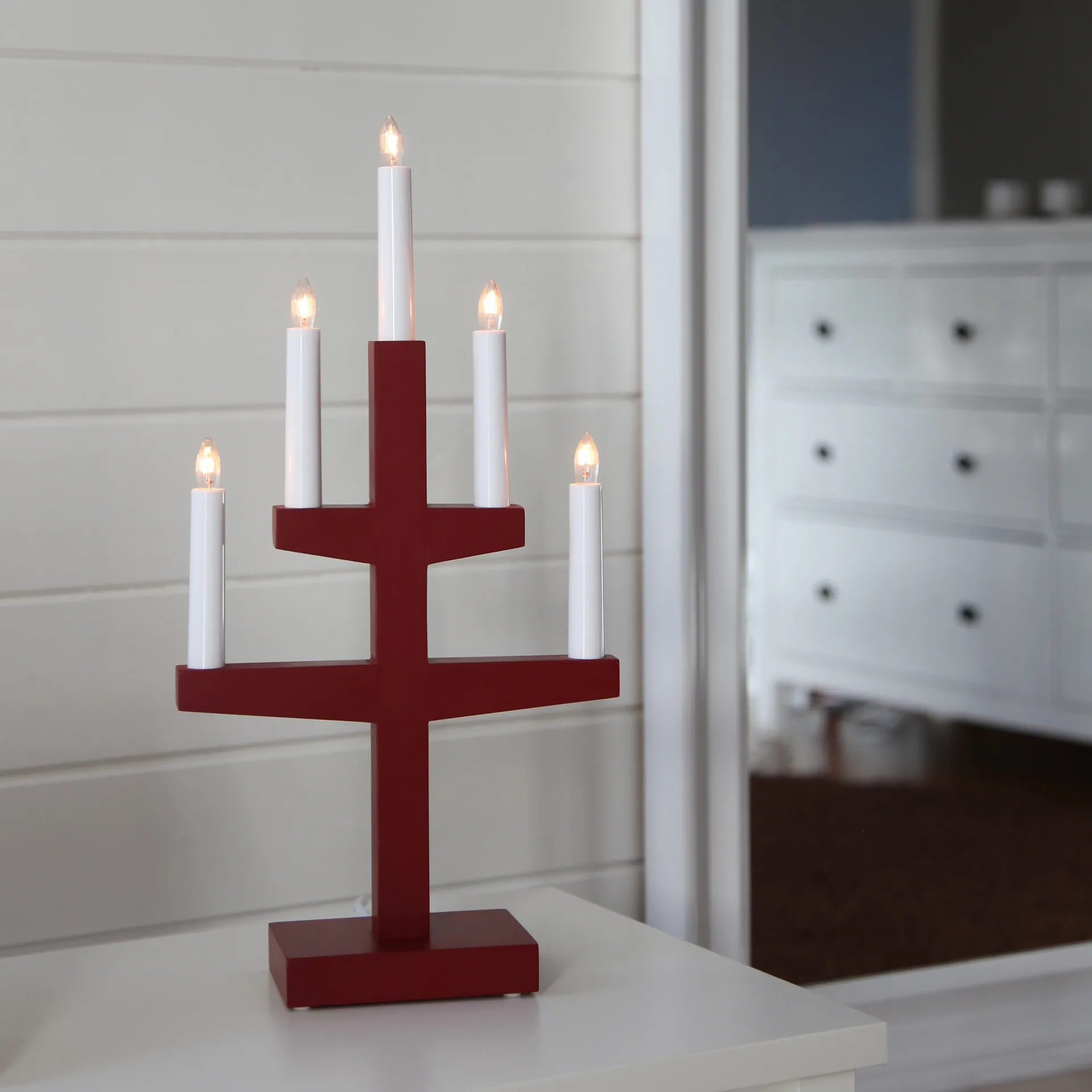 Arco di candele dell'Avvento Trapp 46 cm, Rosso Star Trading