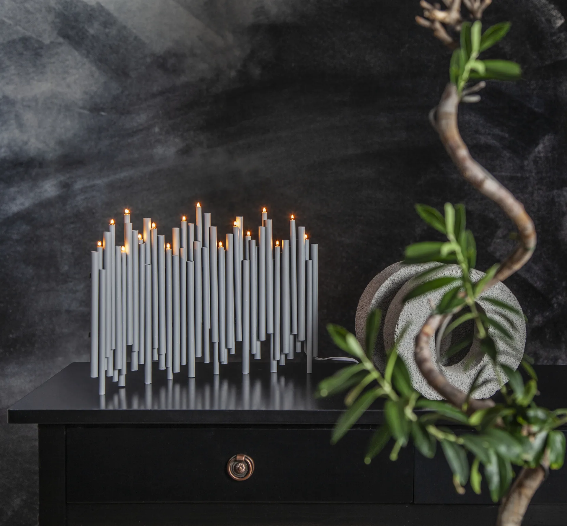 Candela dell'Avvento Note 25x35 cm, grigio Star Trading