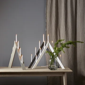 Candelabro dell'Avvento Arrow 64,5 cm confezione da 2 - Bianco - Star Trading