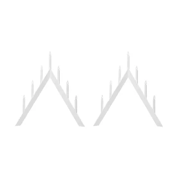 Candelabro dell'Avvento Arrow 64,5 cm confezione da 2 - Bianco - undefined - Star Trading