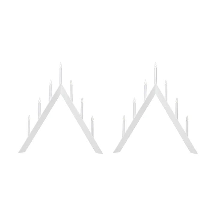 Candelabro dell'Avvento Arrow 64,5 cm confezione da 2 - Bianco - undefined - Star Trading