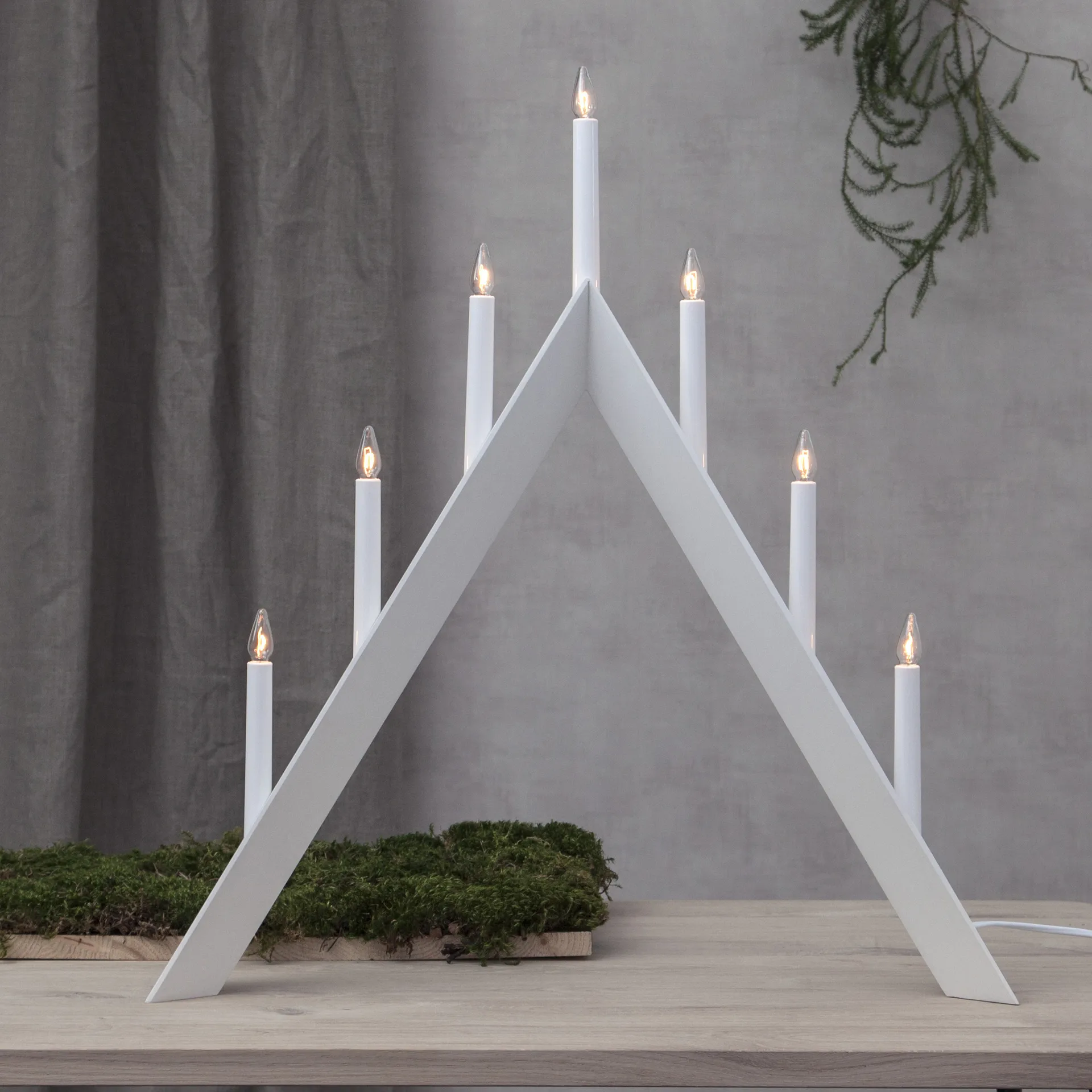 Candelabro dell'Avvento Arrow 64,5 cm confezione da 2 - Bianco Star Trading