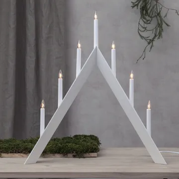 Candelabro dell'Avvento Arrow 64,5 cm confezione da 2 - Bianco - undefined - Star Trading