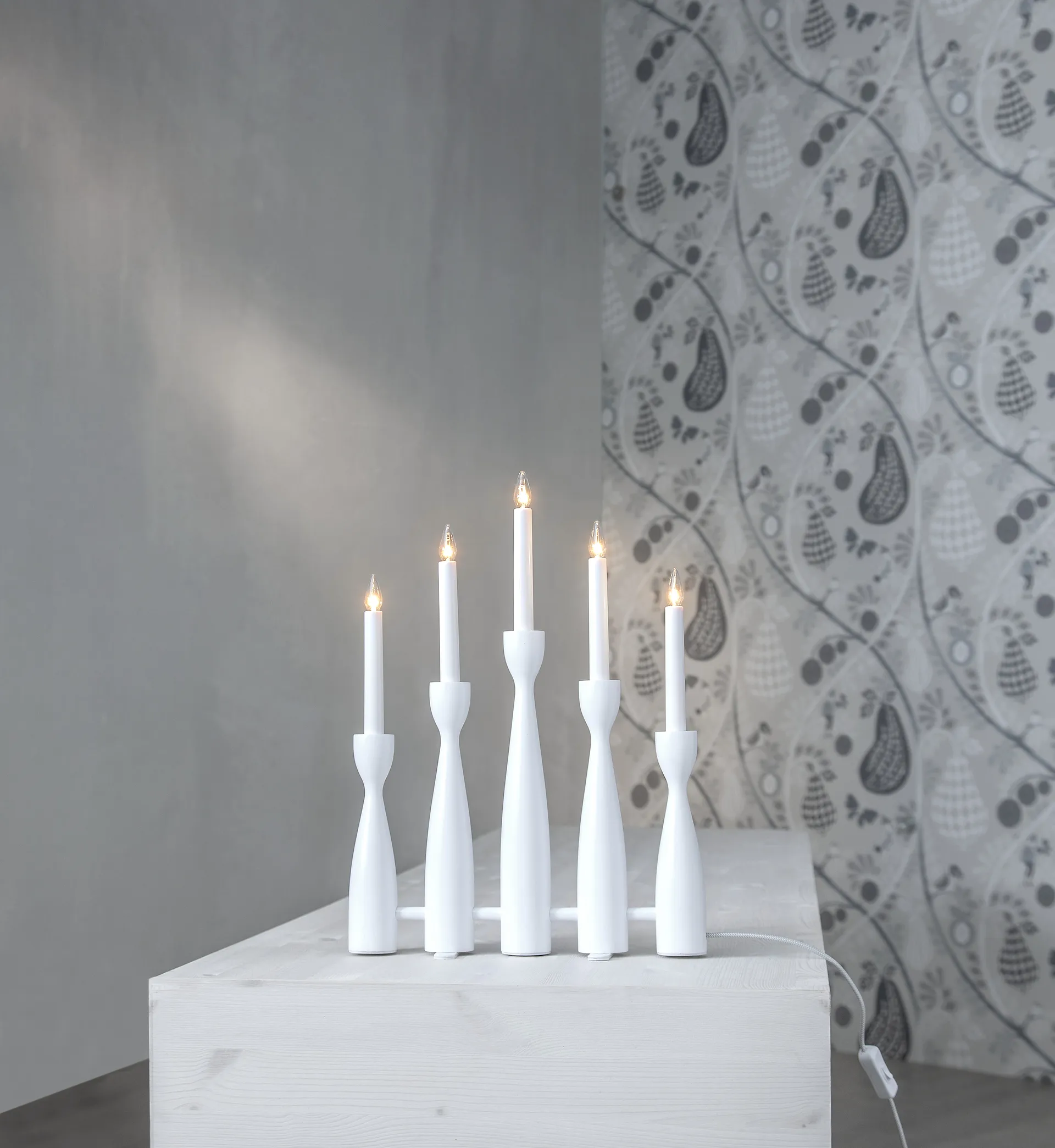 Candelabro dell'Avvento Midja 2.0, Bianco Star Trading