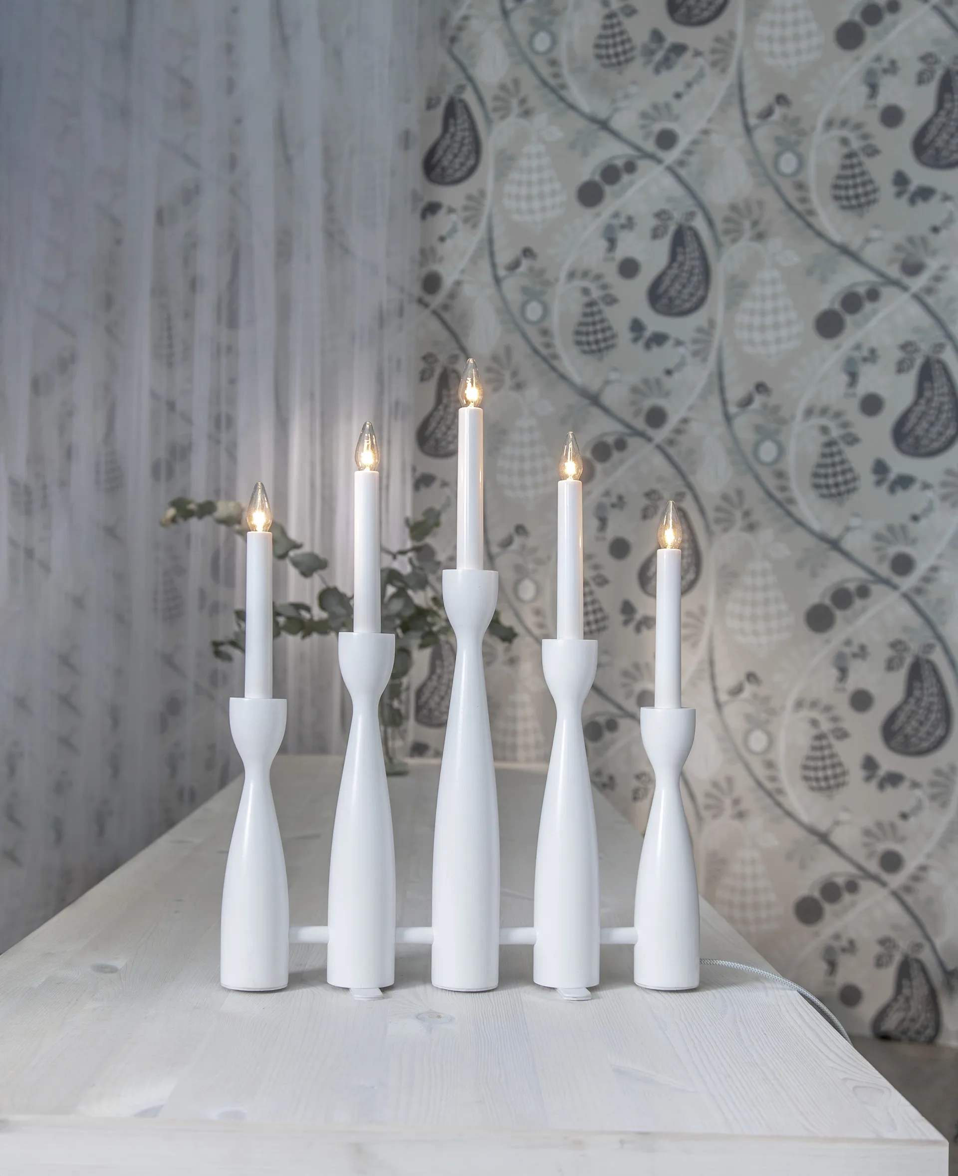 Candelabro dell'Avvento Midja 2.0, Bianco Star Trading