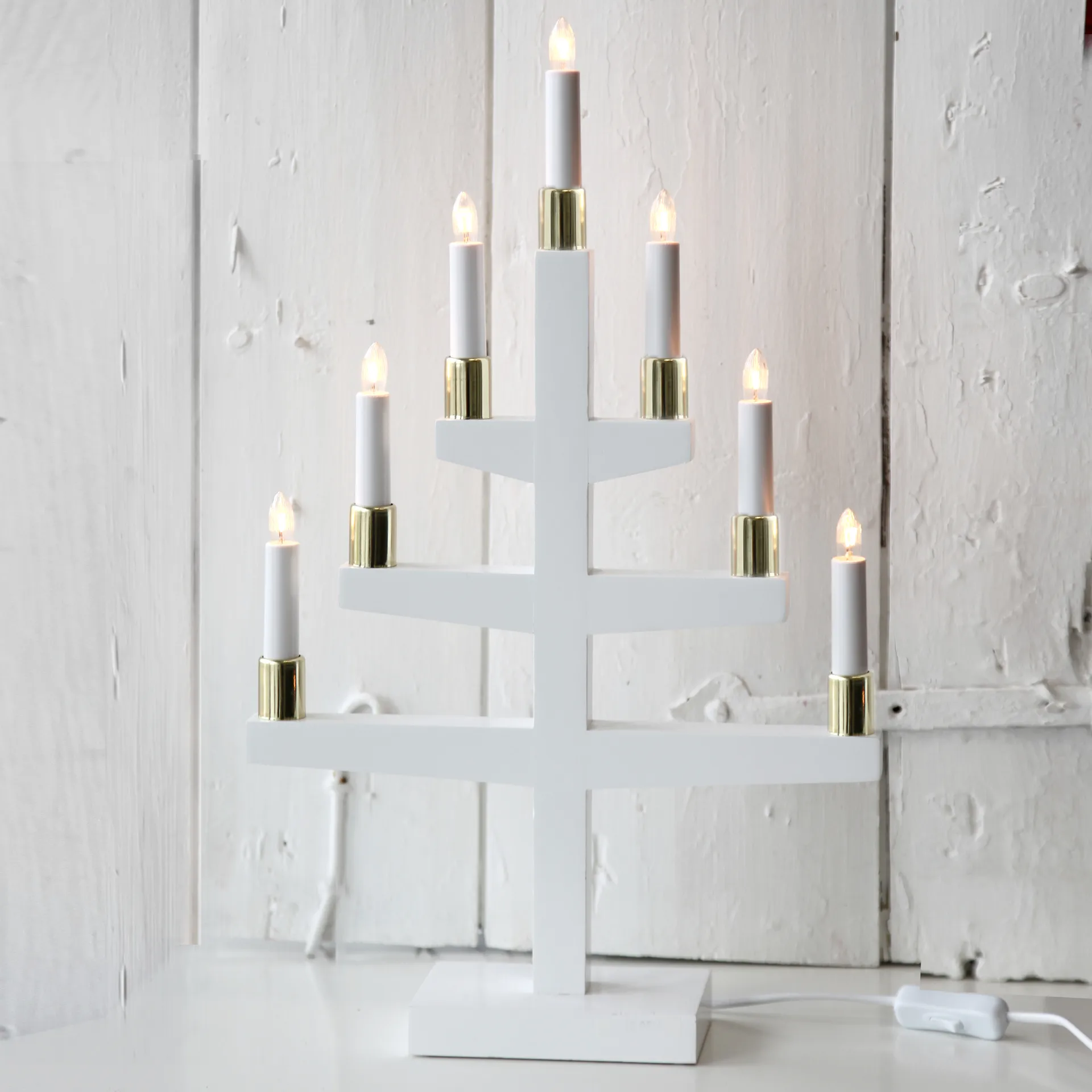 Candelabro dell'Avvento Trapp 54 cm, Bianco Star Trading
