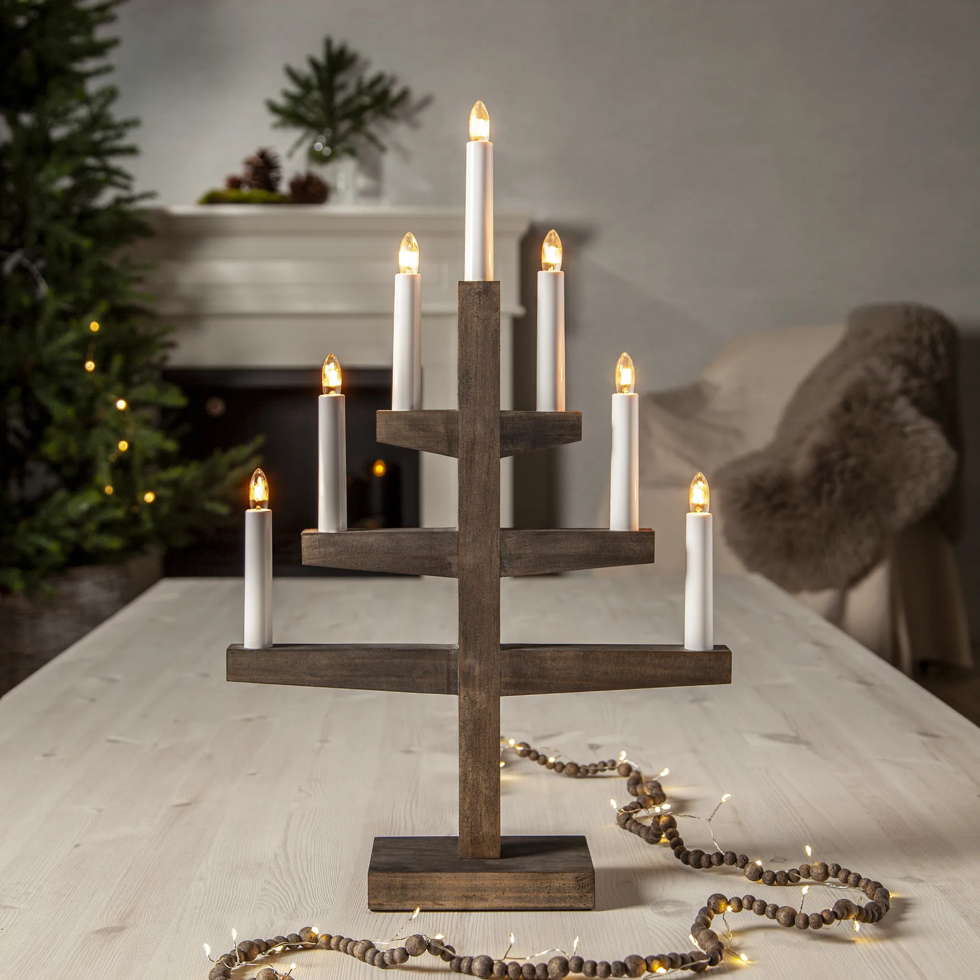 Candelabro dell'Avvento Trapp 54 cm, Marrone Star Trading