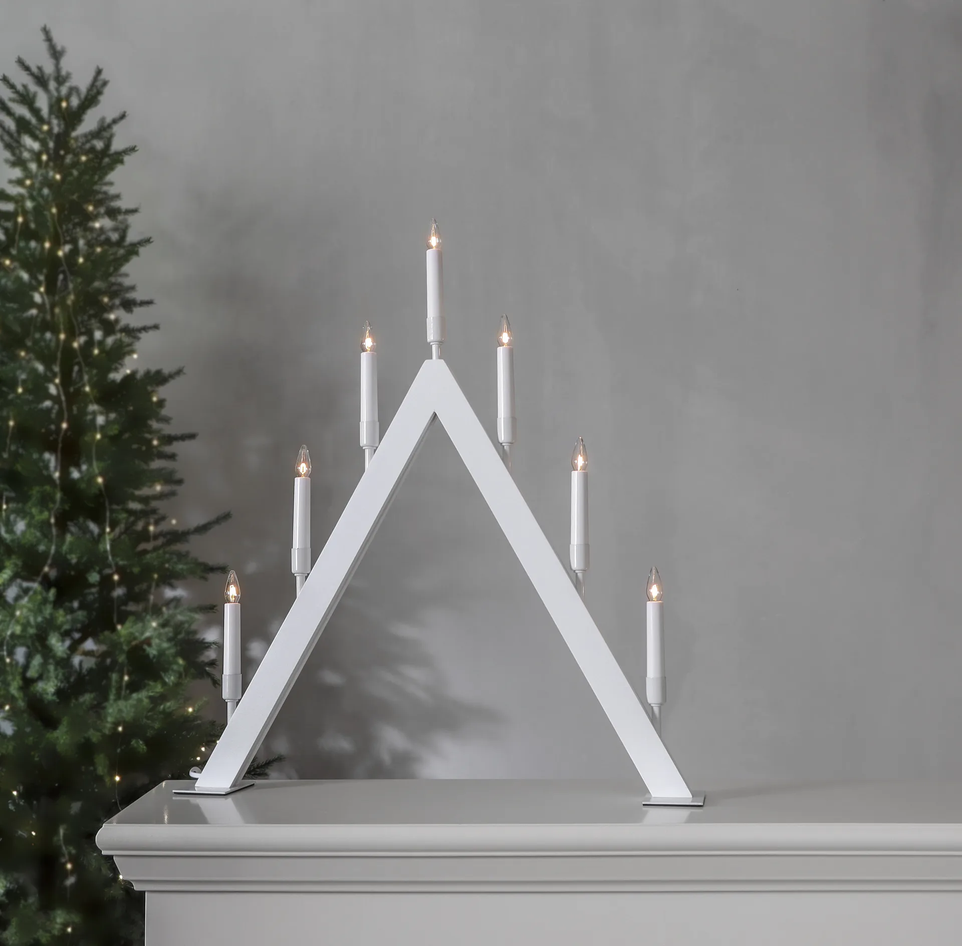 Candelabro dell'Avvento Vind A, Bianco Star Trading