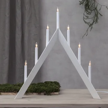 Candeliere dell'Avvento Arrow 64,5 cm - Bianco - Star Trading