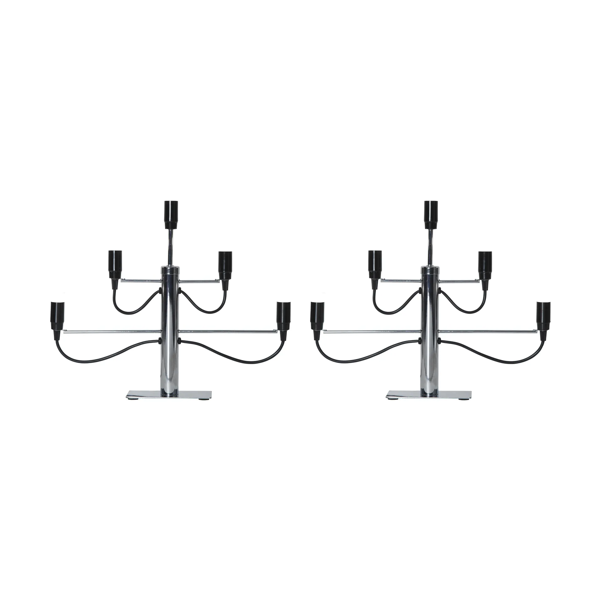Candeliere Milano 5 46 cm confezione da 2 - Cromo,  Star Trading