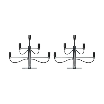Candeliere Milano 5 46 cm confezione da 2 - Cromo - Star Trading