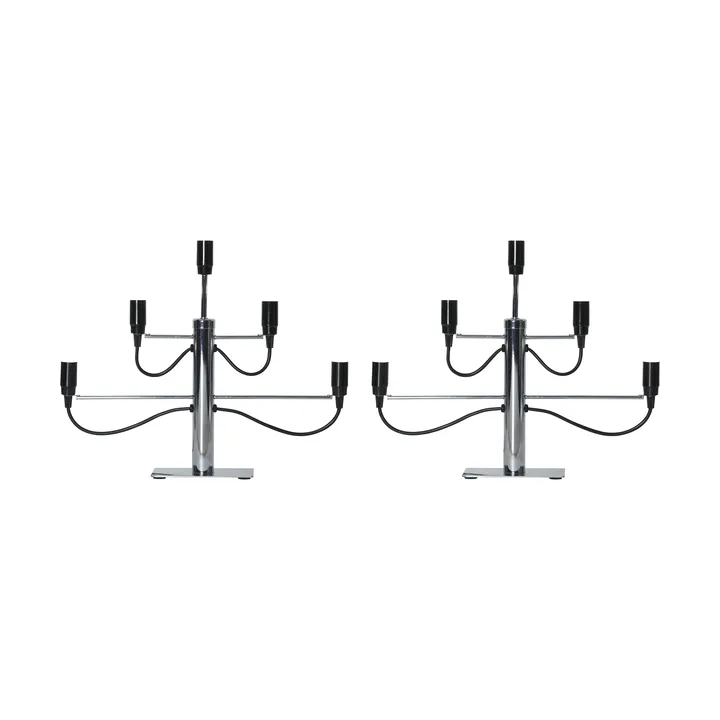 Candeliere Milano 5 46 cm confezione da 2 - Cromo - Star Trading
