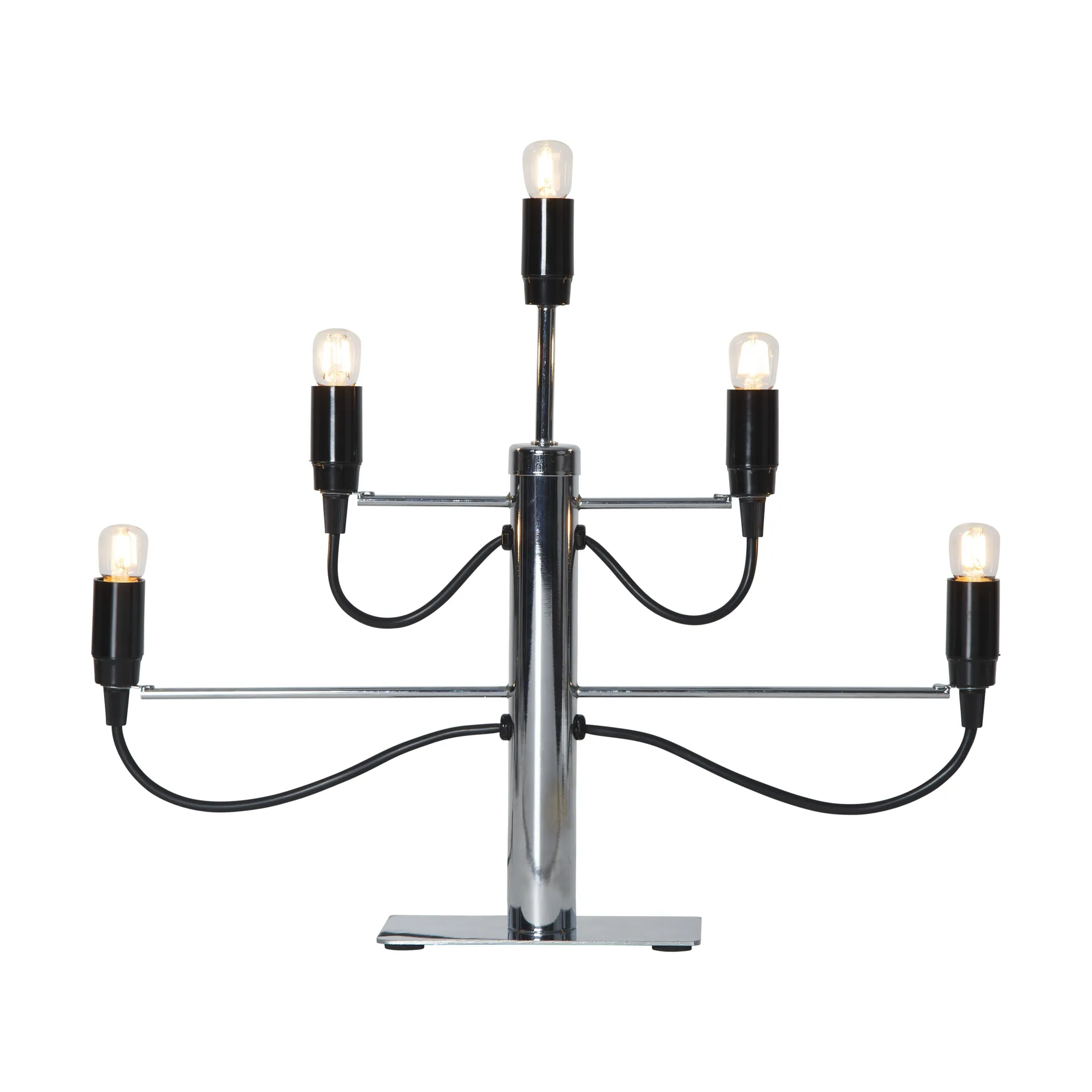 Candeliere Milano 5 46 cm confezione da 2 - Cromo,  Star Trading
