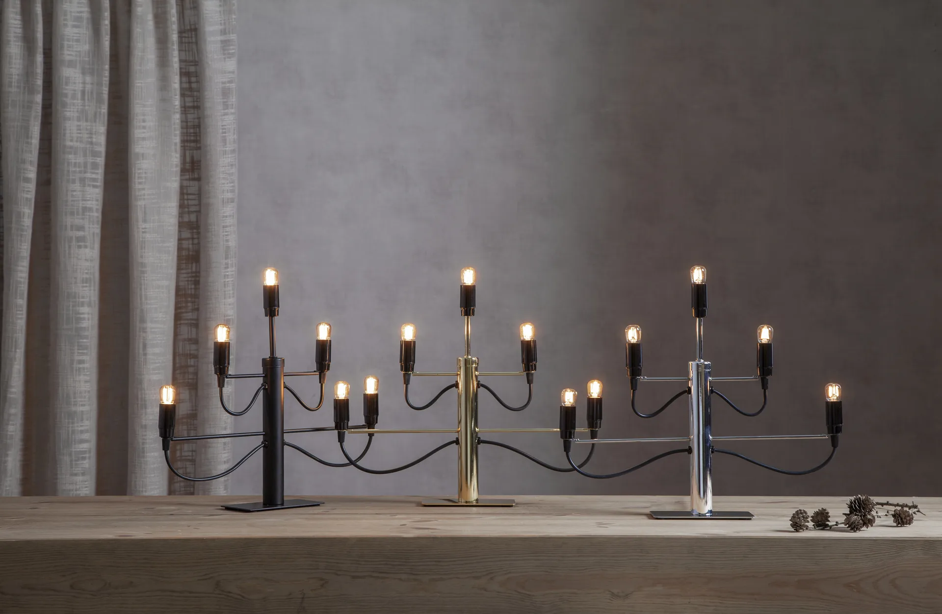 Candeliere Milano 5 46 cm confezione da 2 - Cromo,  Star Trading