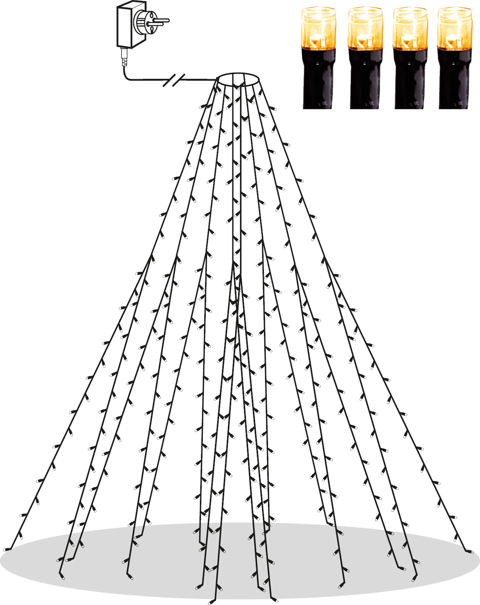 Filo di luci Golden, bianco caldo, Verde Star Trading