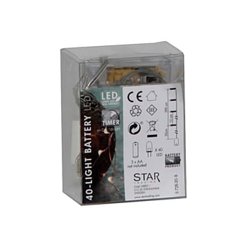 Filo di luci LED Dew Drop a batteria - 4 m, filo d'argento - Star Trading