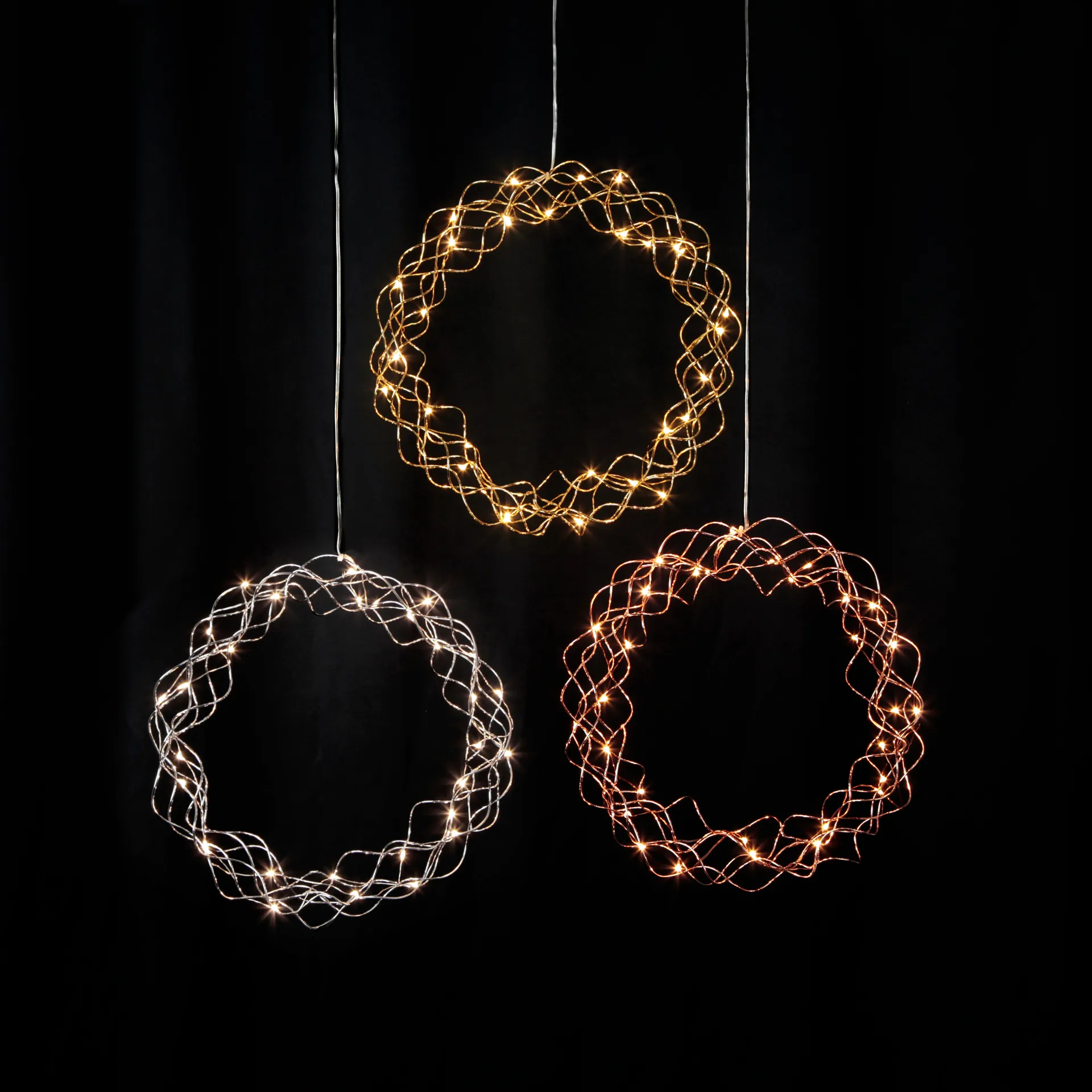 Ghirlanda Curly con luci LED, 30 cm, Ottone Star Trading