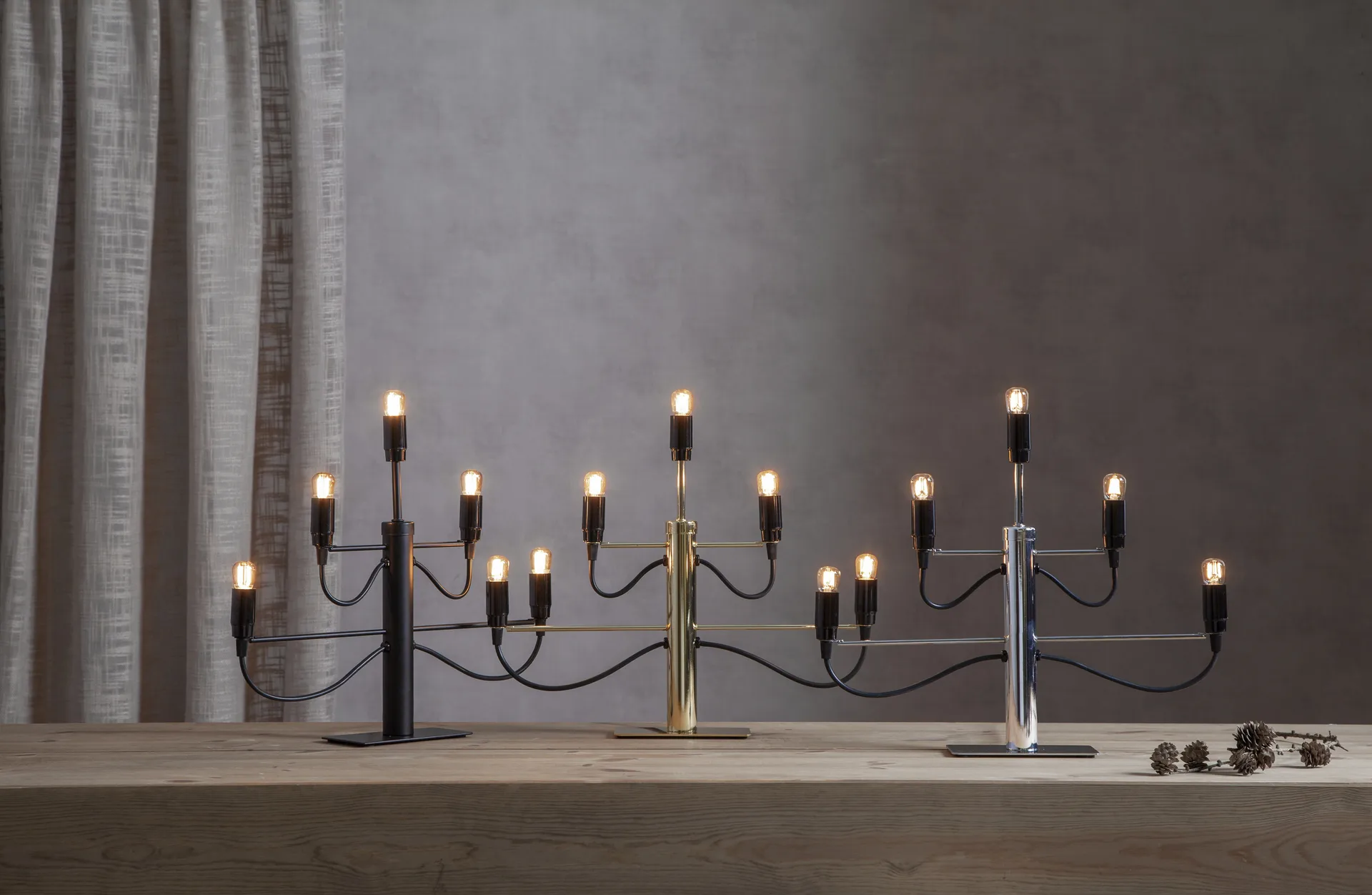 Portacandela Milano 5 46 cm, Cromo Star Trading