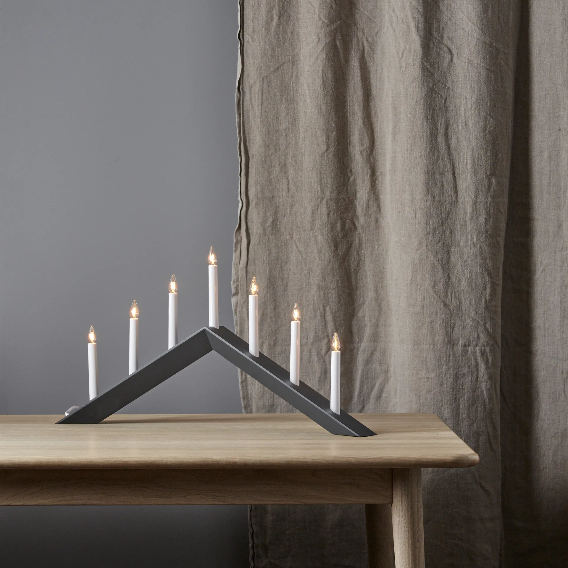 Portacandele Arrow 36 cm, Grigio Star Trading