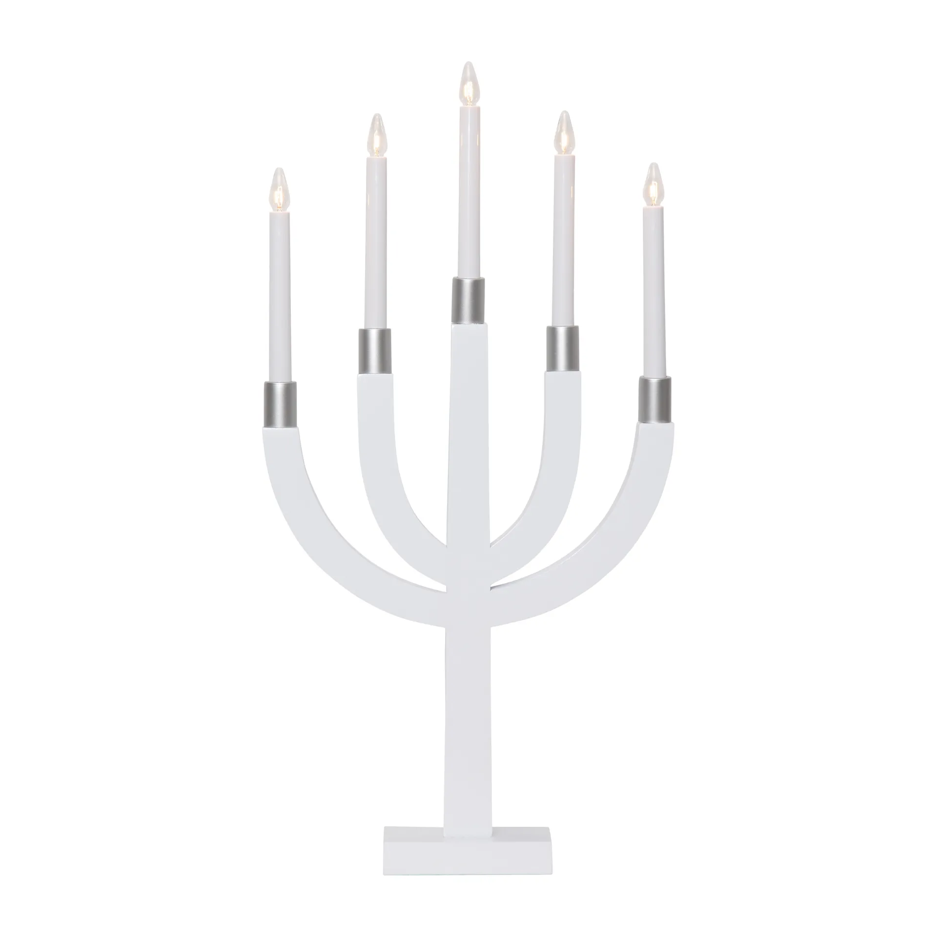 Portacandele dell'Avvento Elias, Bianco-argento Star Trading