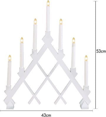 Portacandele in legno 43 cm Rut 7  - Bianco - Star Trading