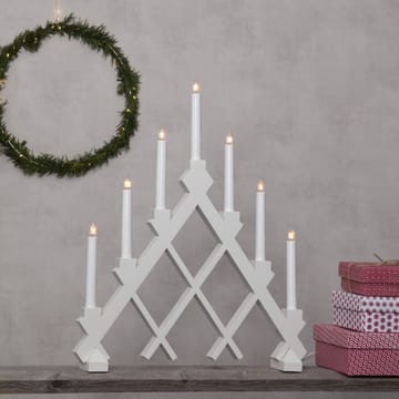Portacandele in legno 43 cm Rut 7  - Bianco - Star Trading