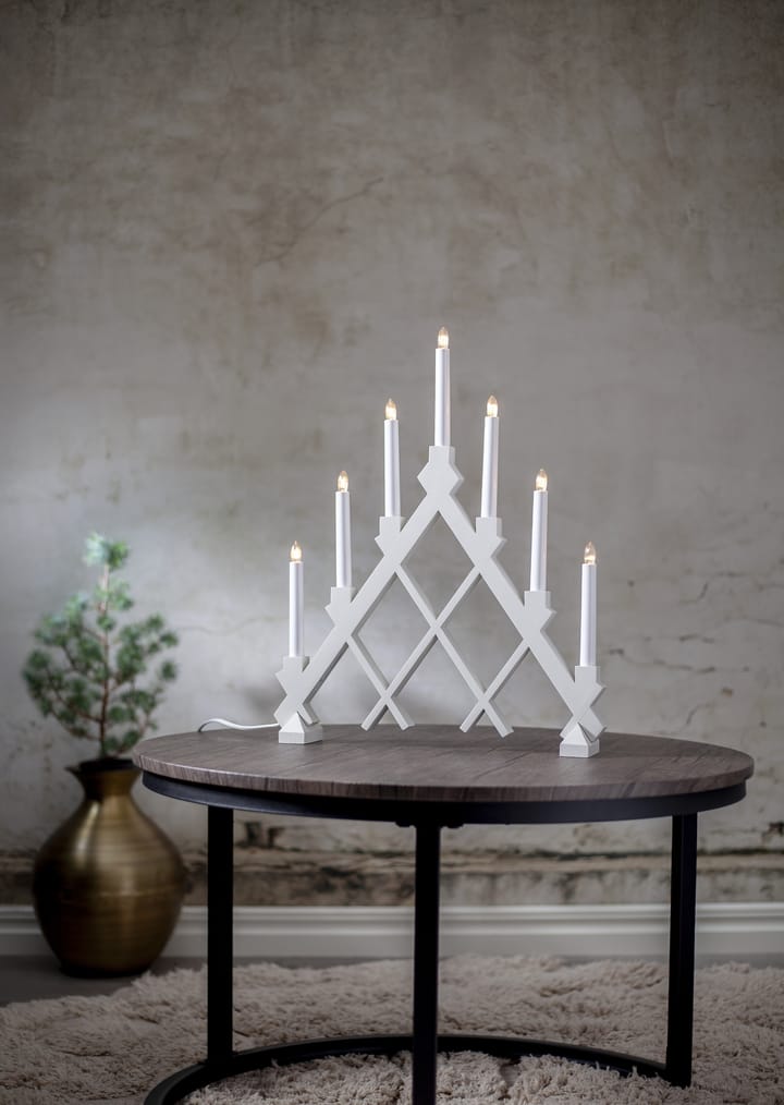 Portacandele in legno 43 cm Rut 7 , Bianco Star Trading