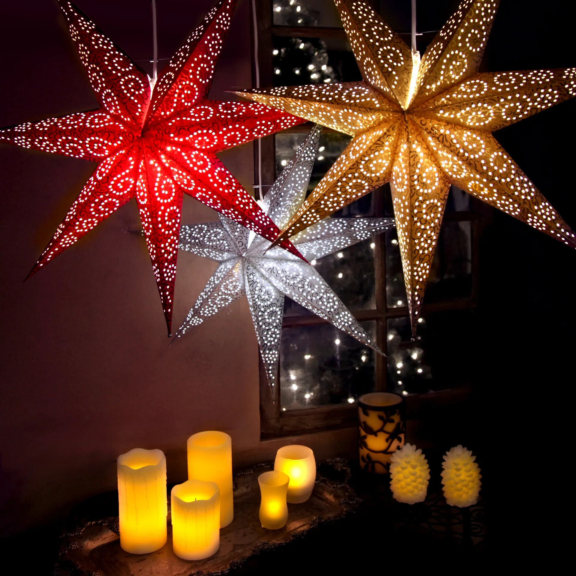 Stella dell'Avvento Antique 60 cm, bianco Star Trading