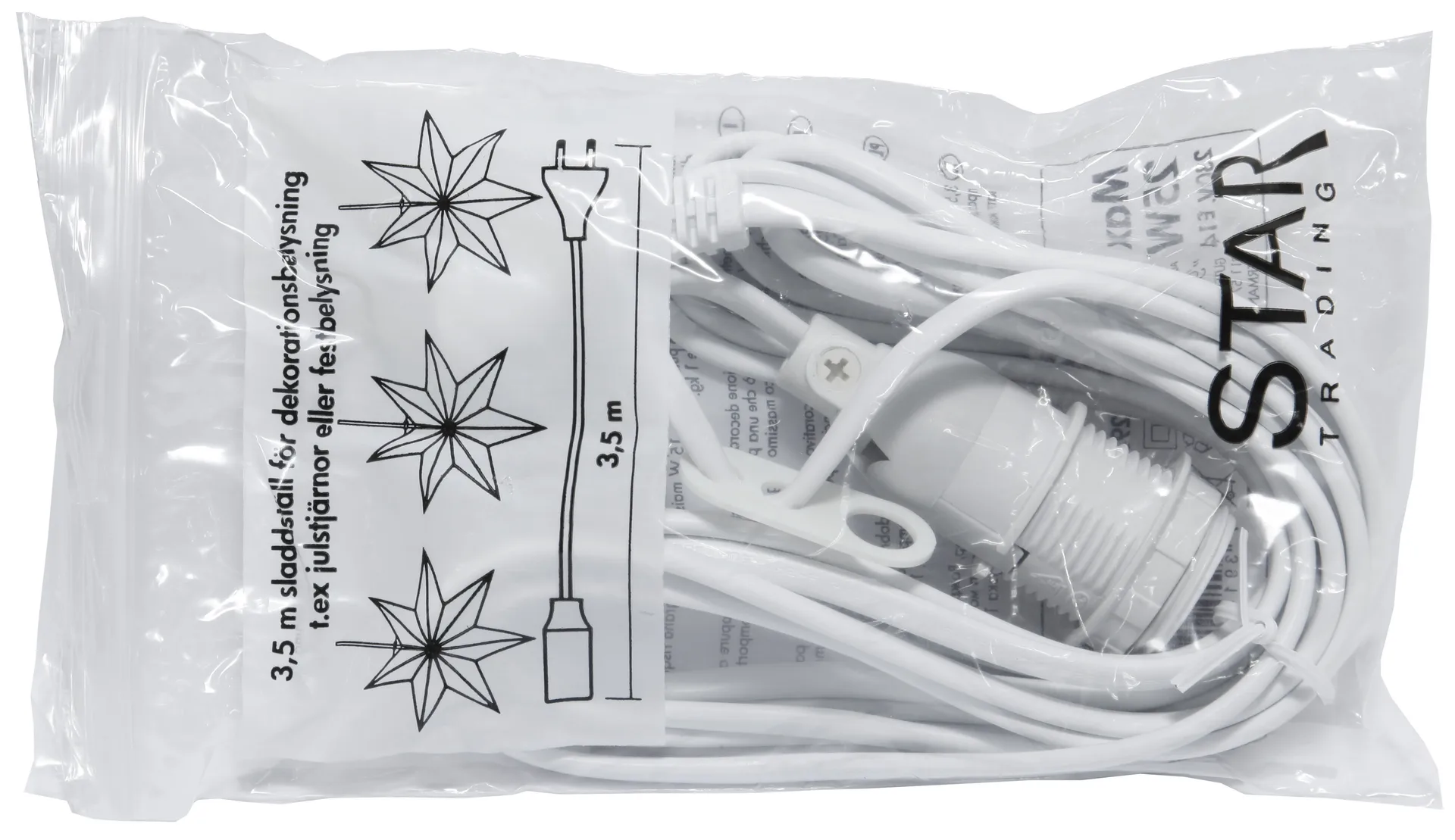 Supporto per cavo basico E14 3.5 m, Bianco Star Trading